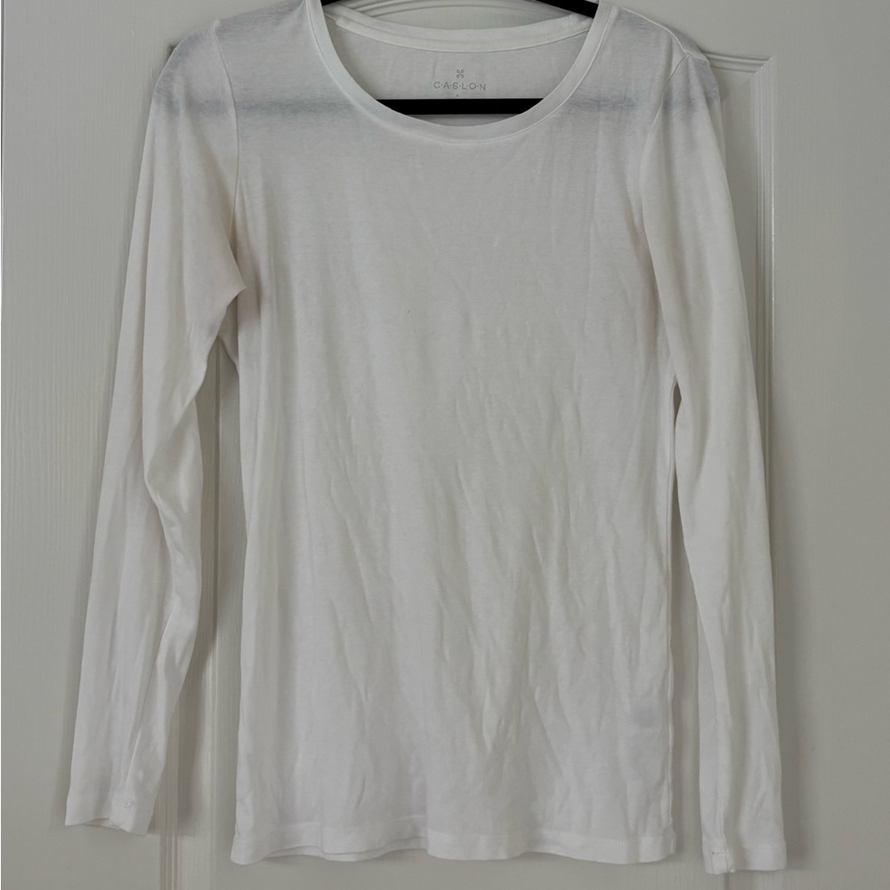 Nordstrom Caslon Classic White Long Sleeve Tee